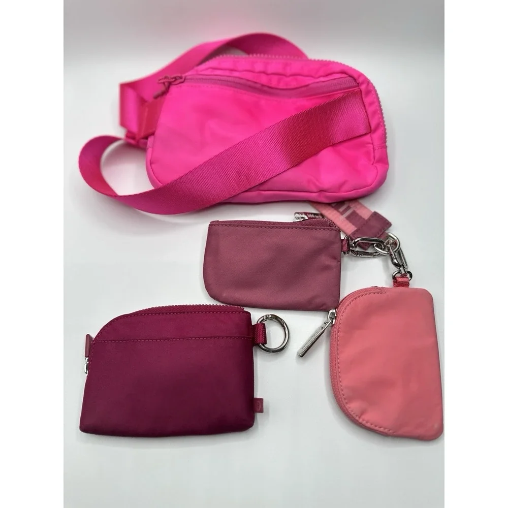 Lululemon Pink Belt Bag Pouch Wristlet Accessories Lot of 4 Clean Cute